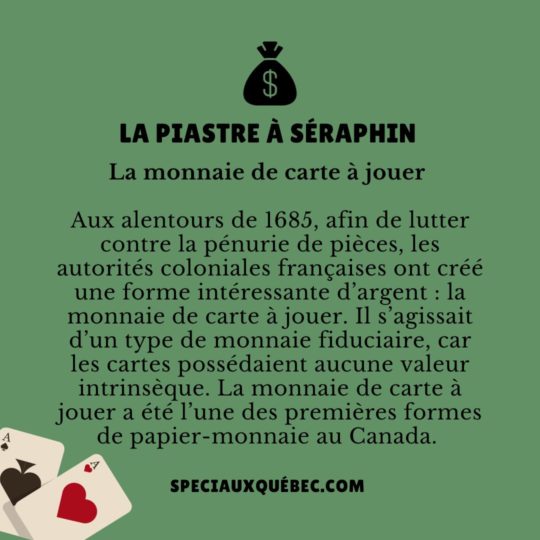 Les cartes à jouer ont servi de monnaie en Nouvelle-France