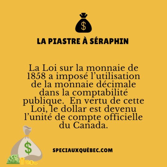 Histoire de la monnaie canadienne: L’adoption du dollar en 1858.