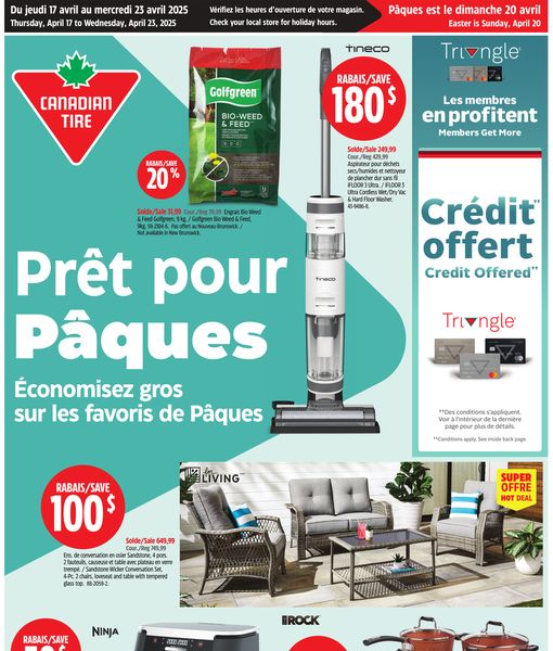 Circulaire Canadian Tire du 17 au 23 avril 2025