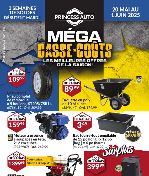 Circulaire Princess Auto du 20 mai au 1 juin 2025