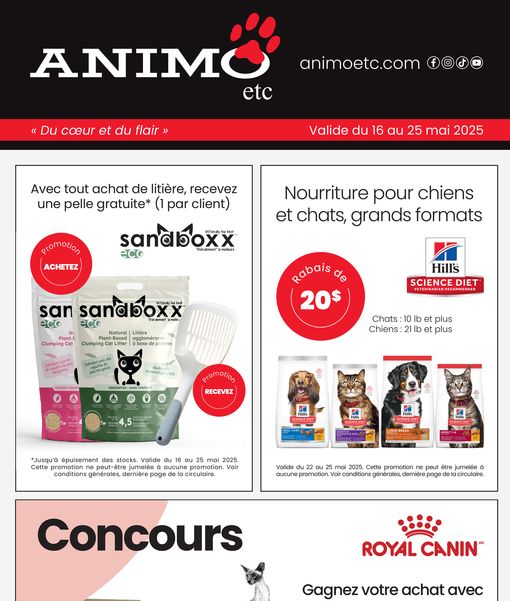 Circulaire Animo Etc. du 16 au 25 mai 2025