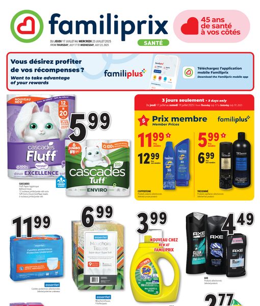 Circulaire Familiprix du 17 au 23 juillet 2025