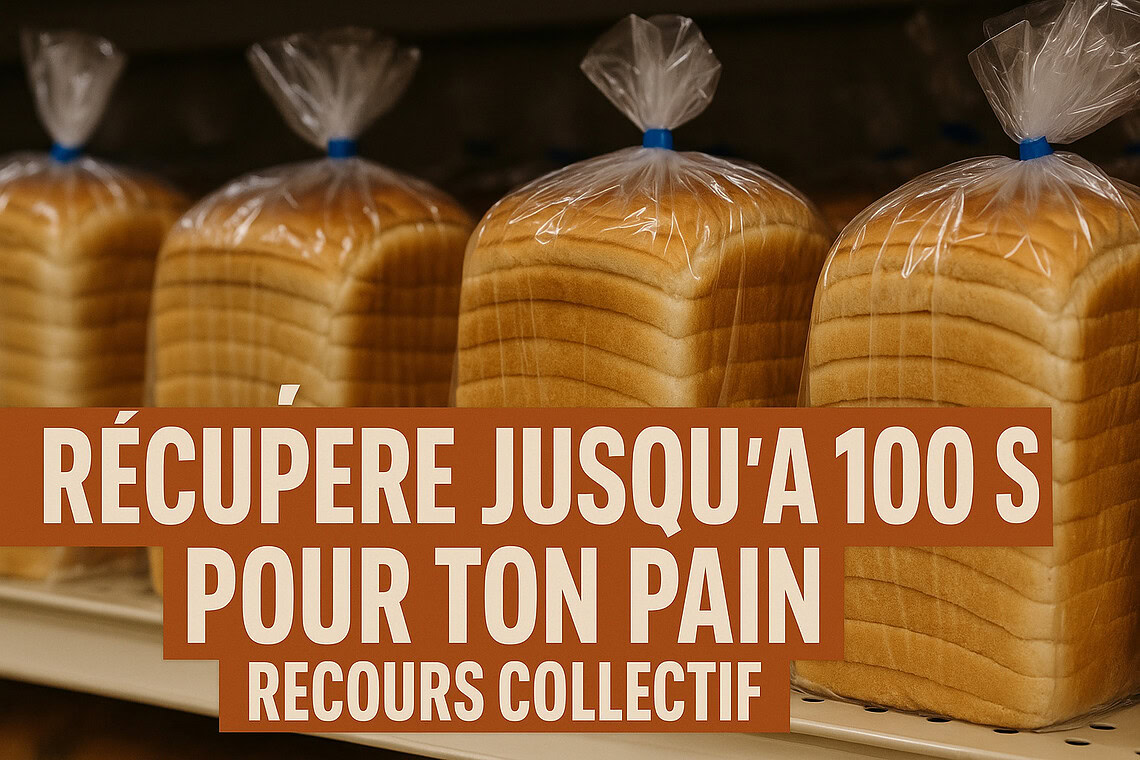 Recours collectif du cartel du pain : réclamez 100 $