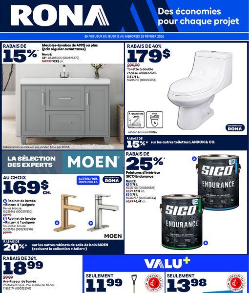 Circulaire RONA du 12 au 25 février 2026