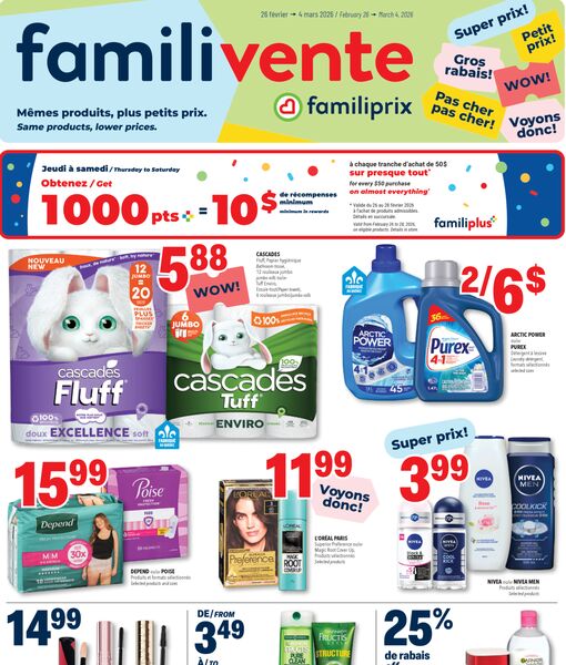 Circulaire Familiprix du 26 février au 4 mars 2026