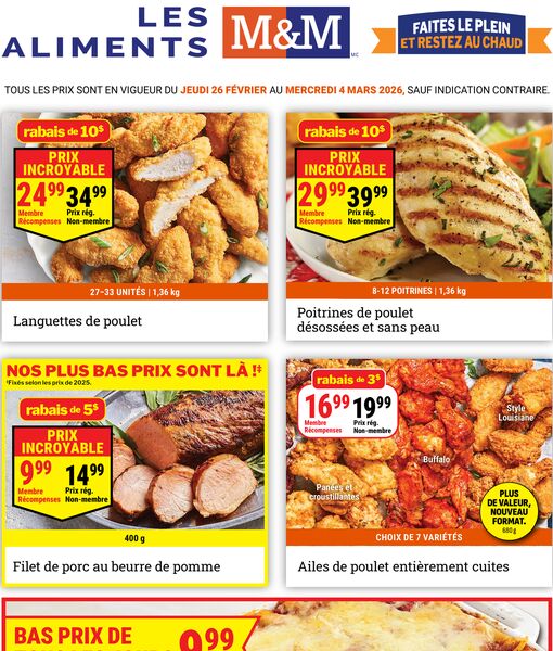 Circulaire Les aliments M&M du 26 février au 4 mars 2026