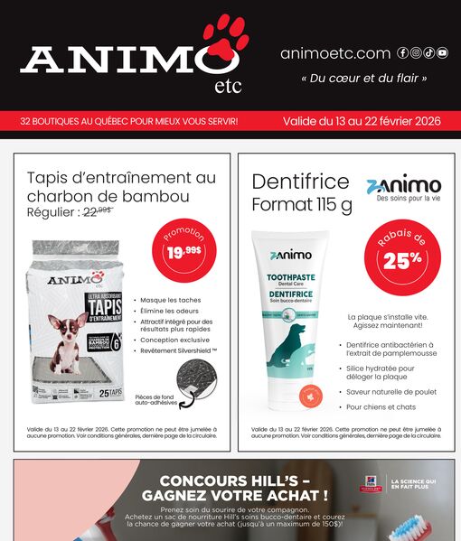 Circulaire Animo Etc. du 13 au 22 février 2026