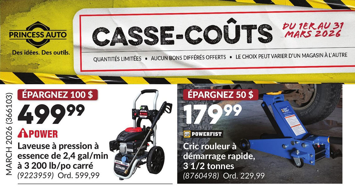 Circulaire Princess Auto du 1 au 31 mars 2026