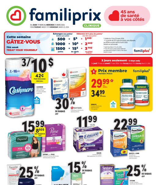 Circulaire Familiprix du 19 au 25 mars 2026