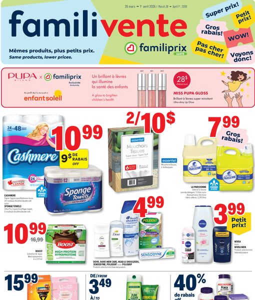 Circulaire Familiprix du 26 mars au 1 avril 2026