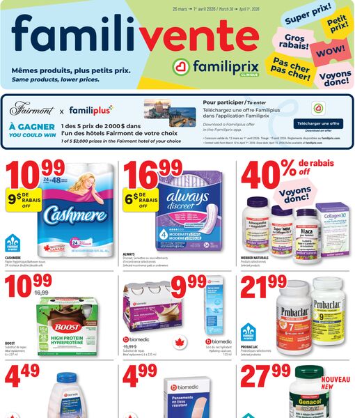 Circulaire Familiprix du 26 mars au 1 avril 2026