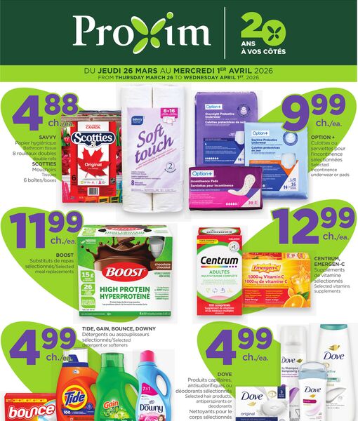 Circulaire Proxim du 26 mars au 1 avril 2026
