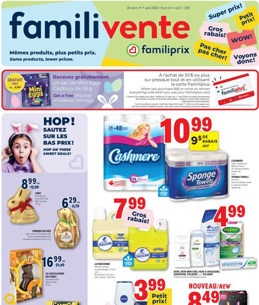 Circulaire Familiprix du 26 mars au 1 avril 2026