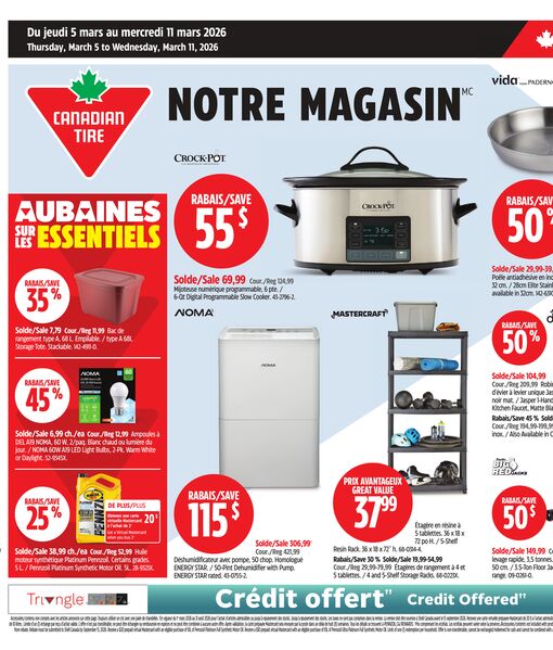 Circulaire Canadian Tire du 5 au 11 mars 2026