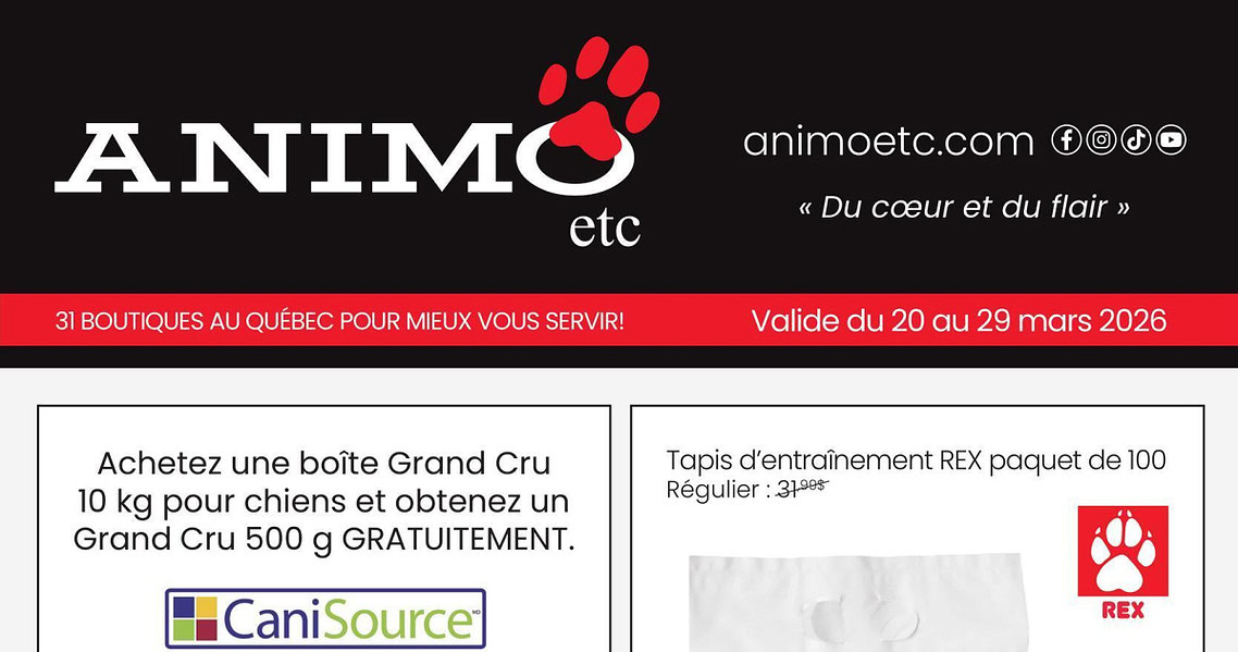 Circulaire Animo Etc. du 20 au 29 mars 2026