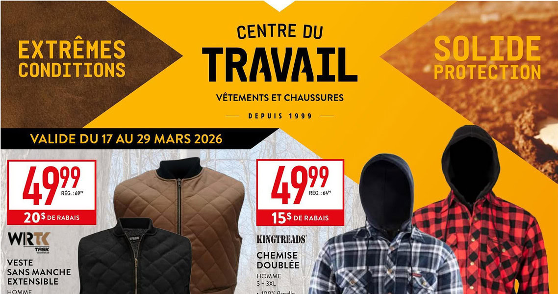 Circulaire Centre du Travail du 17 au 29 mars 2026