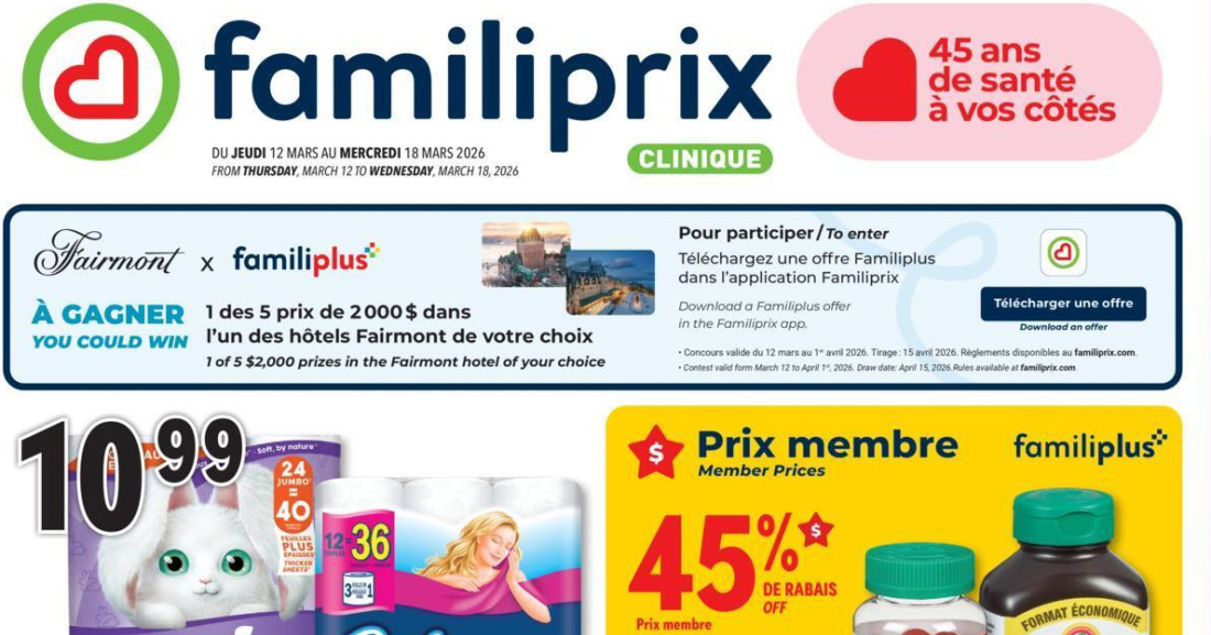 Circulaire Familiprix du 12 au 18 mars 2026
