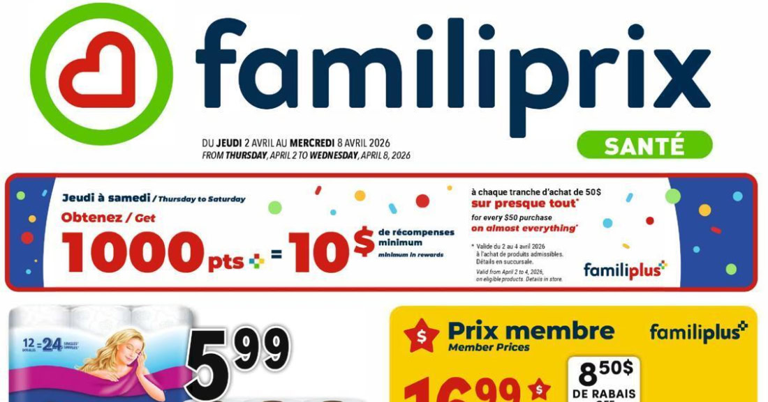 Circulaire Familiprix du 2 au 8 avril 2026