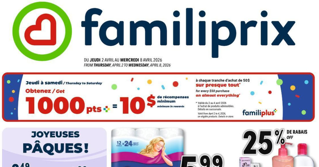 Circulaire Familiprix du 2 au 8 avril 2026