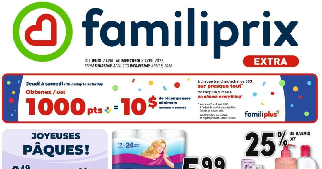 Circulaire Familiprix du 2 au 8 avril 2026