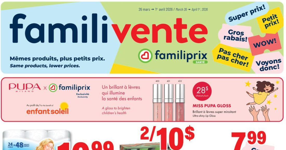 Circulaire Familiprix du 26 mars au 1 avril 2026