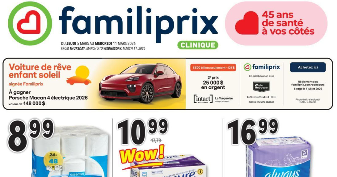Circulaire Familiprix du 5 au 11 mars 2026
