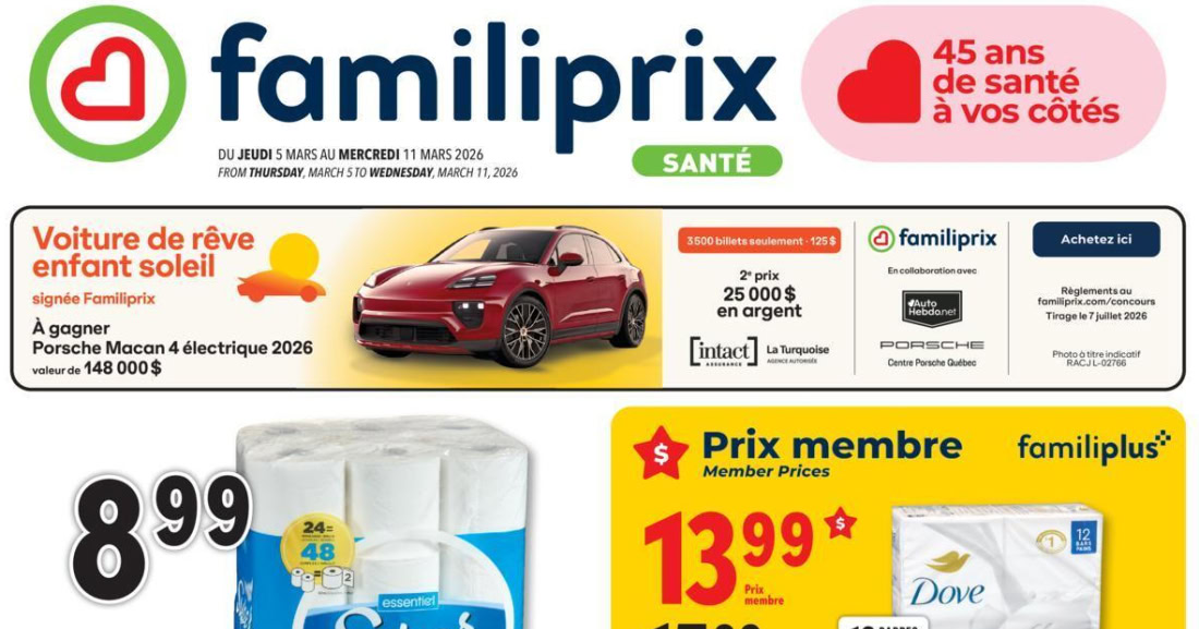 Circulaire Familiprix du 5 au 11 mars 2026