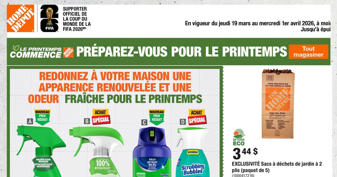 Circulaire Home Depot du 19 mars au 1 avril 2026