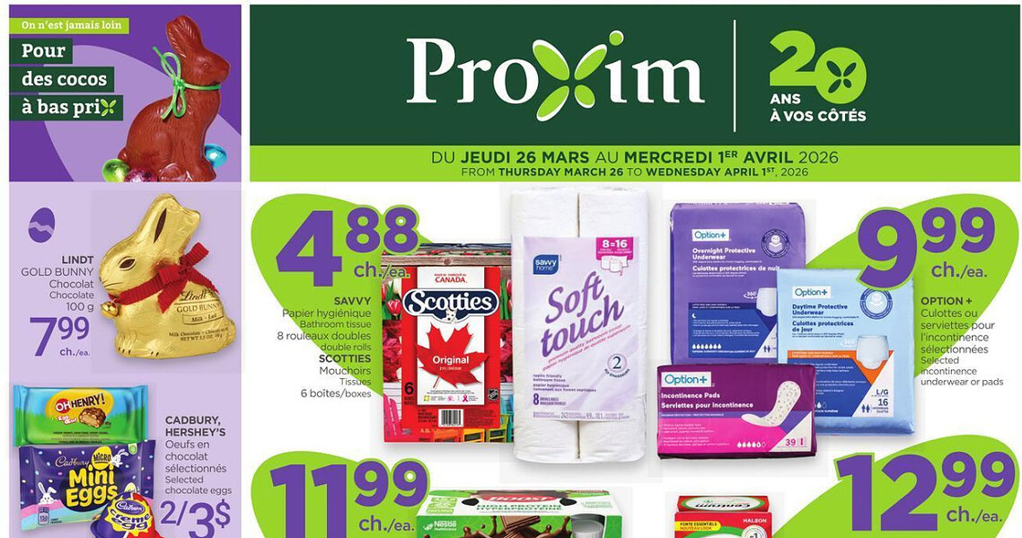 Circulaire Proxim du 26 mars au 1 avril 2026