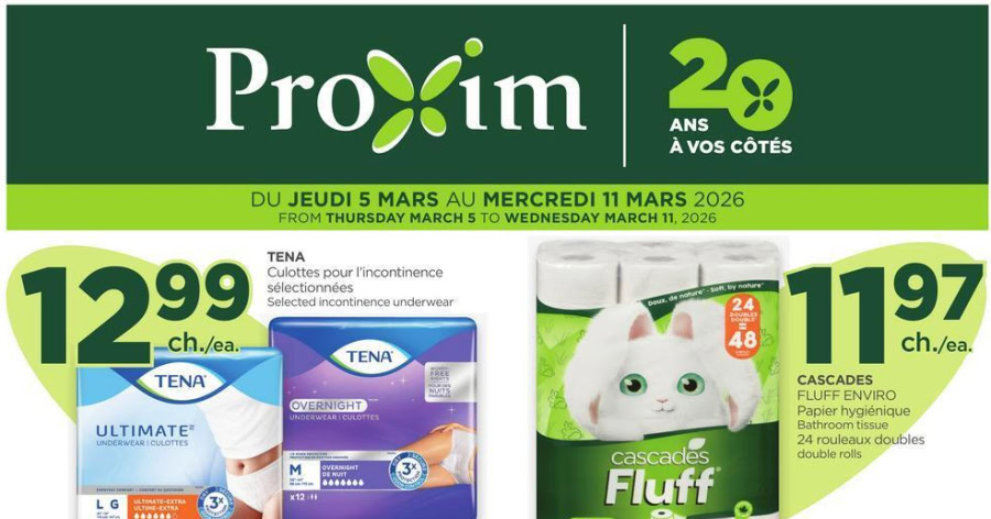 Circulaire Proxim du 5 au 11 mars 2026