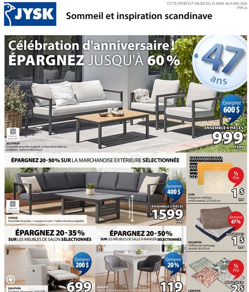 Circulaire JYSK du 23 avril au 6 mai 2026
