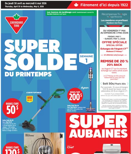 Circulaire Canadian Tire du 30 avril au 6 mai 2026