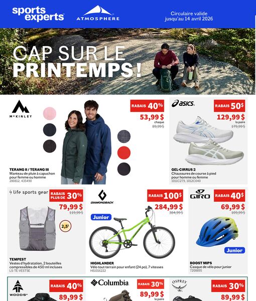 Circulaire Sports Experts du 1 au 14 avril 2026