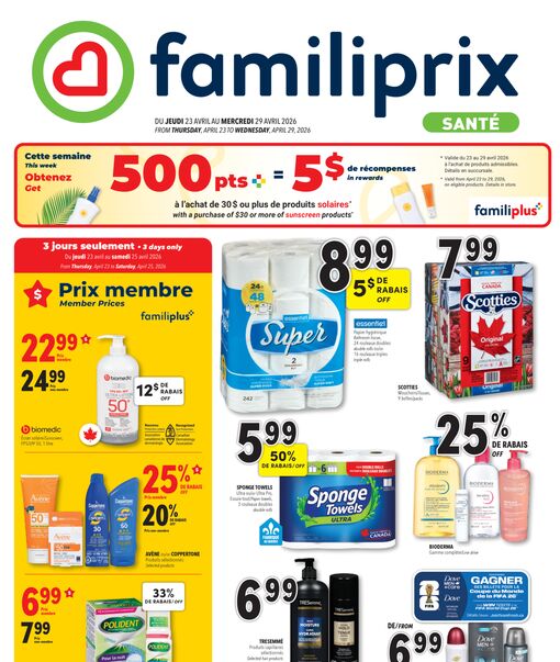 Circulaire Familiprix du 23 au 29 avril 2026
