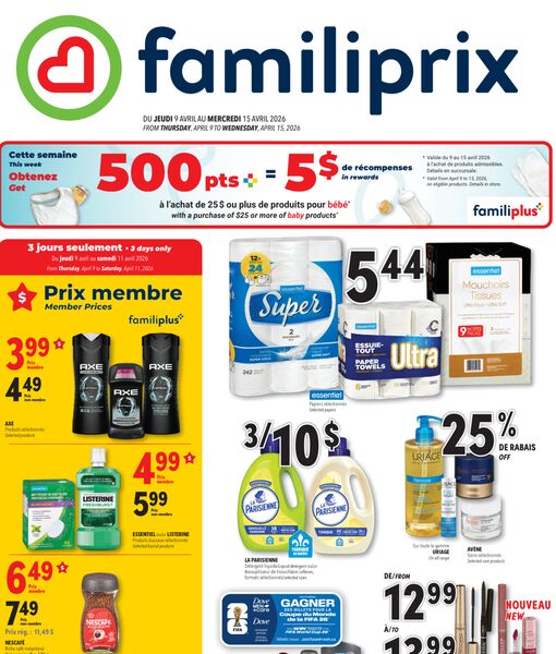 Circulaire Familiprix du 9 au 15 avril 2026