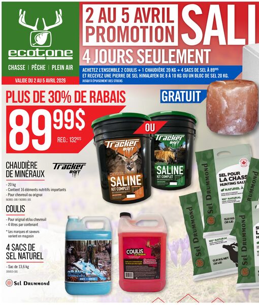 Circulaire Ecotone du 2 au 5 avril 2026