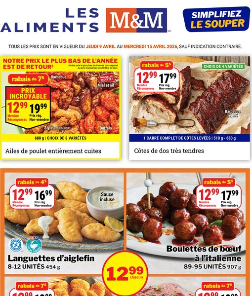 Circulaire Les aliments M&M du 9 au 15 avril 2026