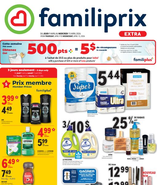 Circulaire Familiprix du 9 au 15 avril 2026