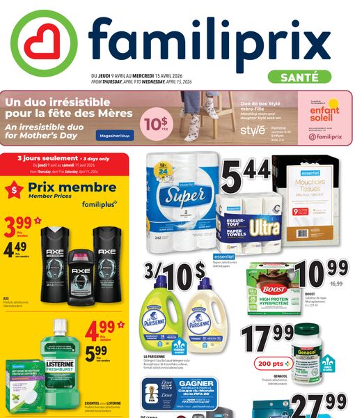 Circulaire Familiprix du 9 au 15 avril 2026