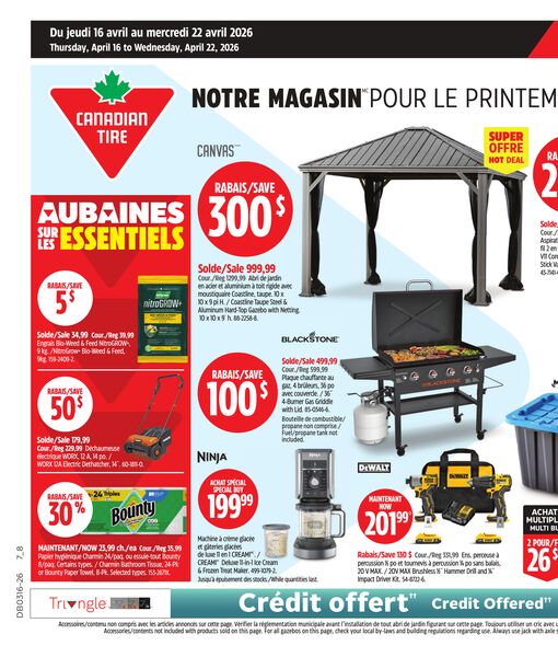 Circulaire Canadian Tire du 16 au 22 avril 2026