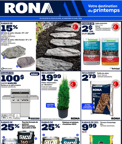 Circulaire RONA du 23 au 29 avril 2026
