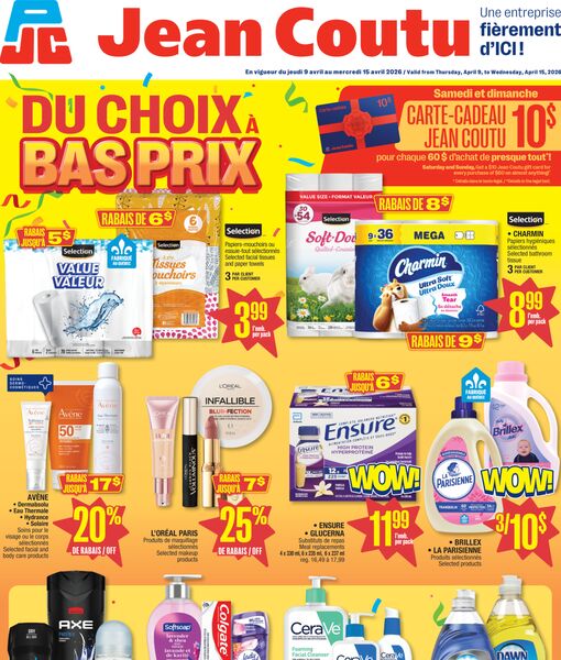 Circulaire Jean Coutu du 9 au 15 avril 2026