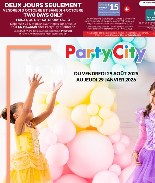 Circulaire Party City du 29 août 2025 au 28 mai 2026