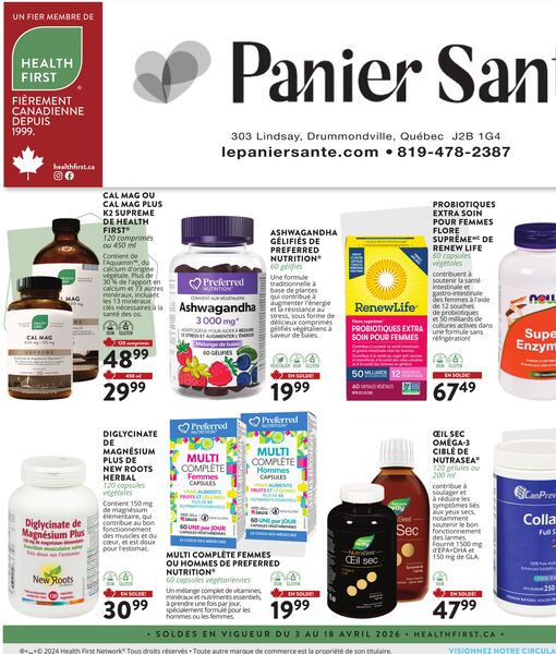 Circulaire Panier Santé du 3 au 18 avril 2026