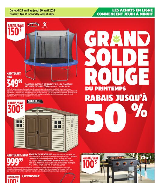 Circulaire Canadian Tire du 23 au 30 avril 2026