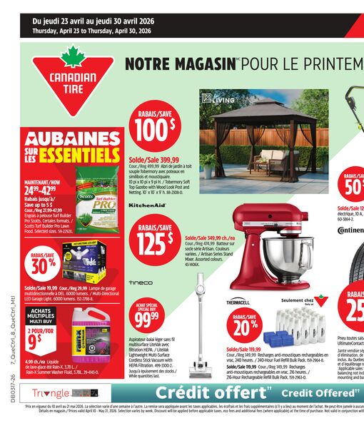 Circulaire Canadian Tire du 23 au 30 avril 2026