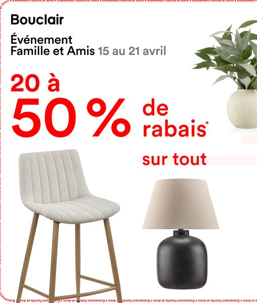 Circulaire Bouclair du 15 au 21 avril 2026