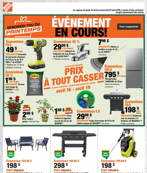 Circulaire Home Depot du 16 au 29 avril 2026