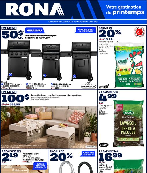 Circulaire RONA du 9 au 15 avril 2026