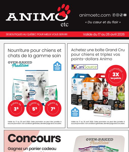Circulaire Animo Etc. du 17 au 30 avril 2026